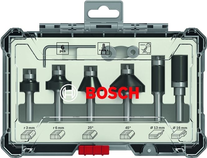 Hovedbilde Bosch Fresesett HM Mixed 8mm 6 stk