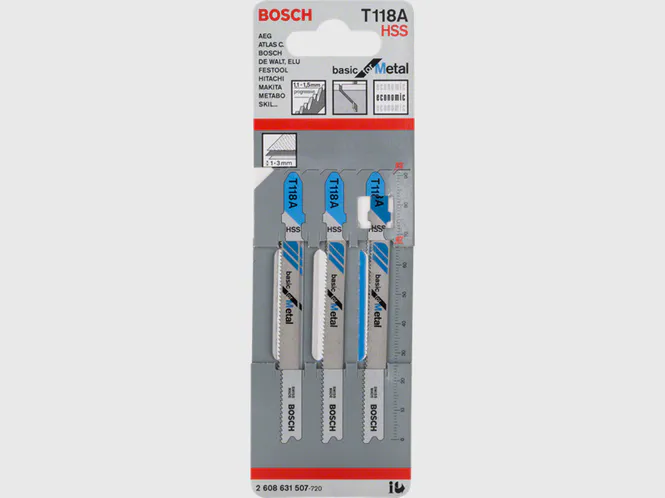 Hovedbilde Bosch Stikksagblad T118A 50mm A3 Met/Fint 3 stk