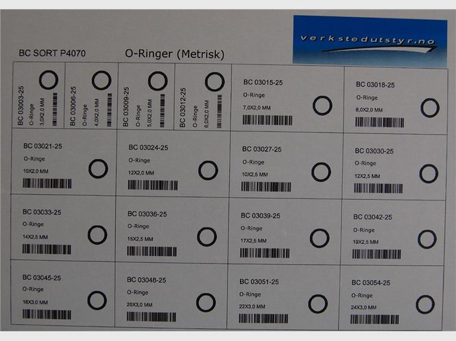 Hovedbilde Sortimentsboks P4070 O-Ringer metriske 1050 stk
