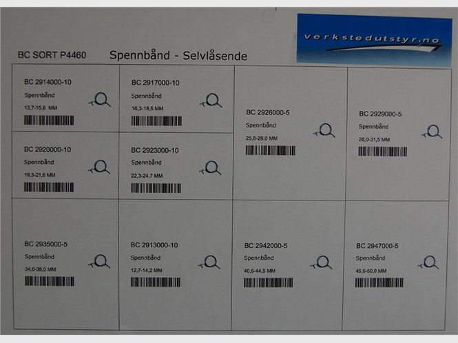 Hovedbilde Sortiment P4460 Selvlåsende spennbånd 80stk