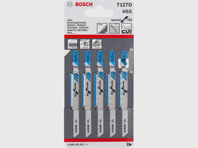 Hovedbilde Bosch Stikksagblad T127D For Aluminium 74mm A5 UNI/Grov 5 stk